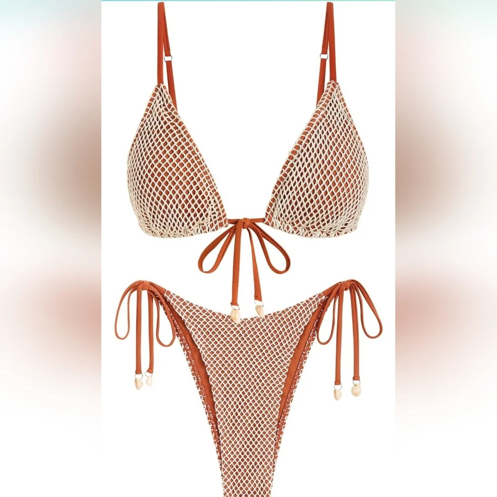 XL Zaful fishnet cheeky 2 piece bikini